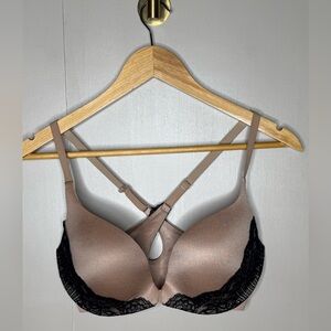 Victoria’s Secret Taupe & Black Lace Push-Up Bra 34D